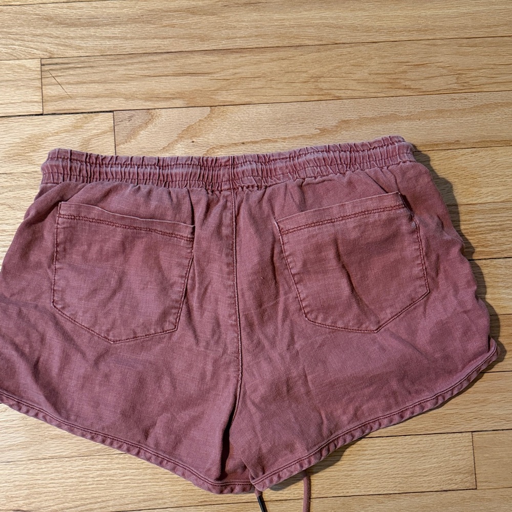 Level 99 Women's Dusty Rose/light brick Drawstring Shorts super soft S - Picture 3 of 3